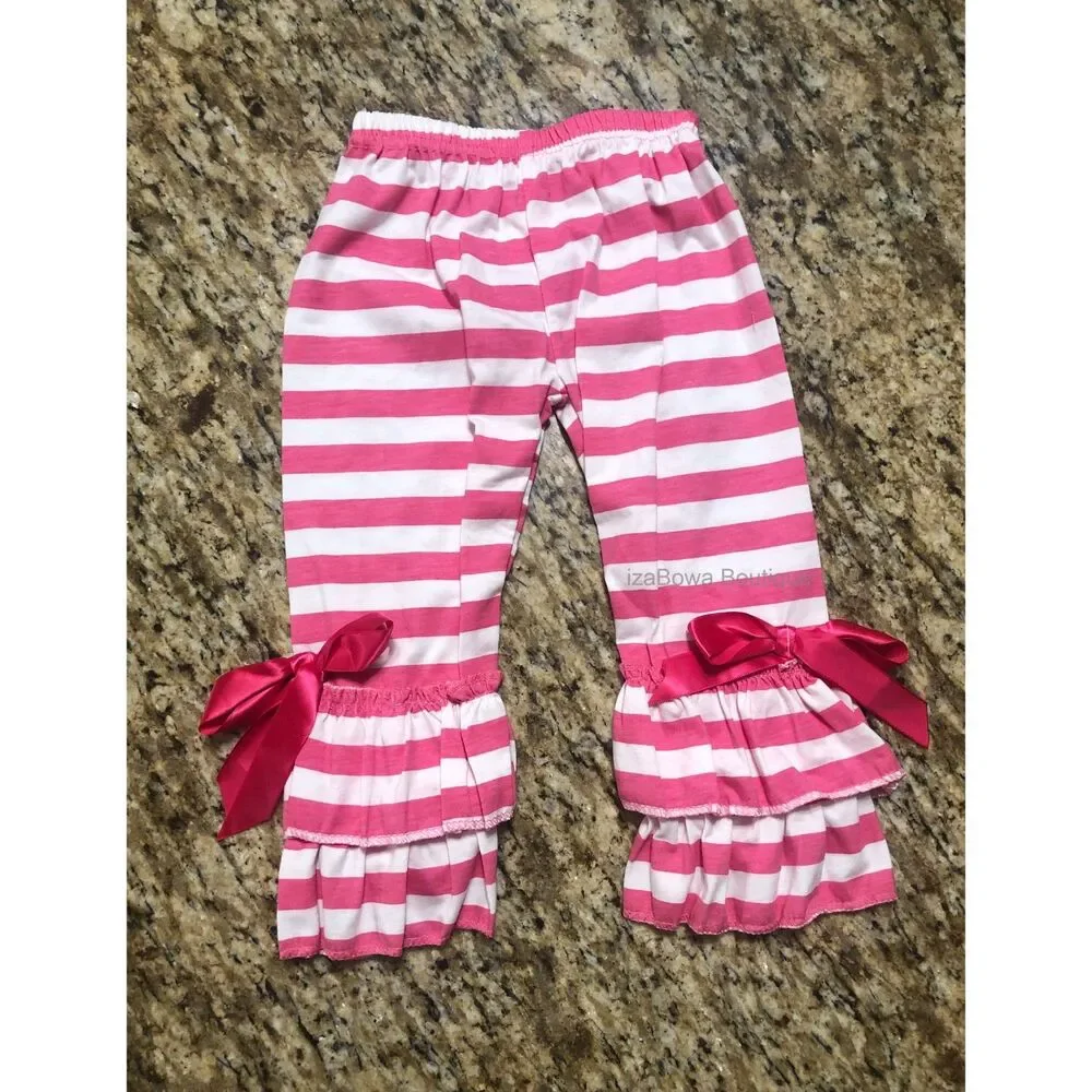 Hot Pink & White Stripe Ruffle 2 pc Set  45110  10 (I)  NWT Boutique